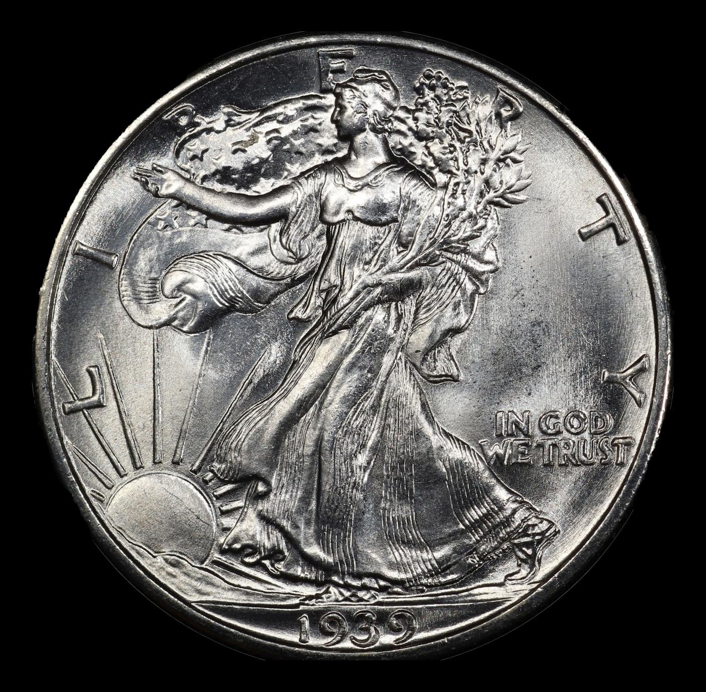 1939-p Walking Liberty Half Dollar Near Top Pop 50c ms68 SEGS