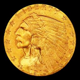 1910-p Gold Indian Quarter Eagle $2 1/2 ms65 SEGS