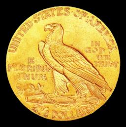 1914-p Gold Indian Quarter Eagle Near Top Pop! $2 1/2 ms66+ USCG