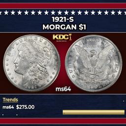 1921-s Morgan Dollar $1 Grades ms64