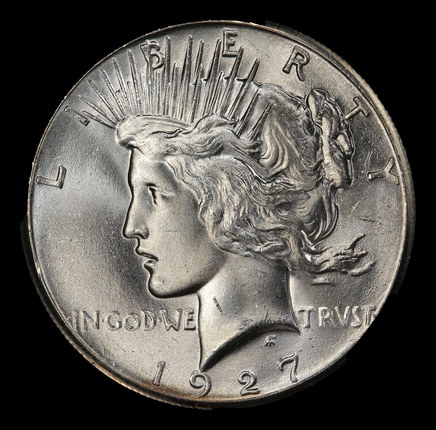 1927-p Peace Dollar $1 Grades ms64+