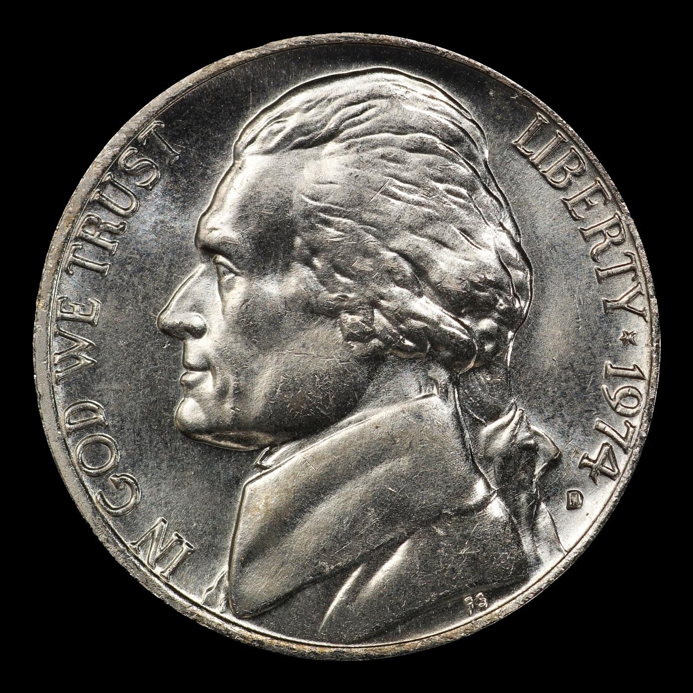 1974-d Jefferson Nickel Near Top Pop 5c ms66+ 5fs SEGS