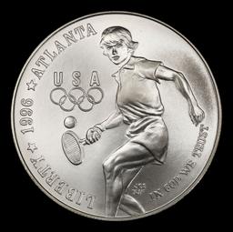 1996-d Olympics Tennis Modern Commem Dollar $1 ms70 SEGS