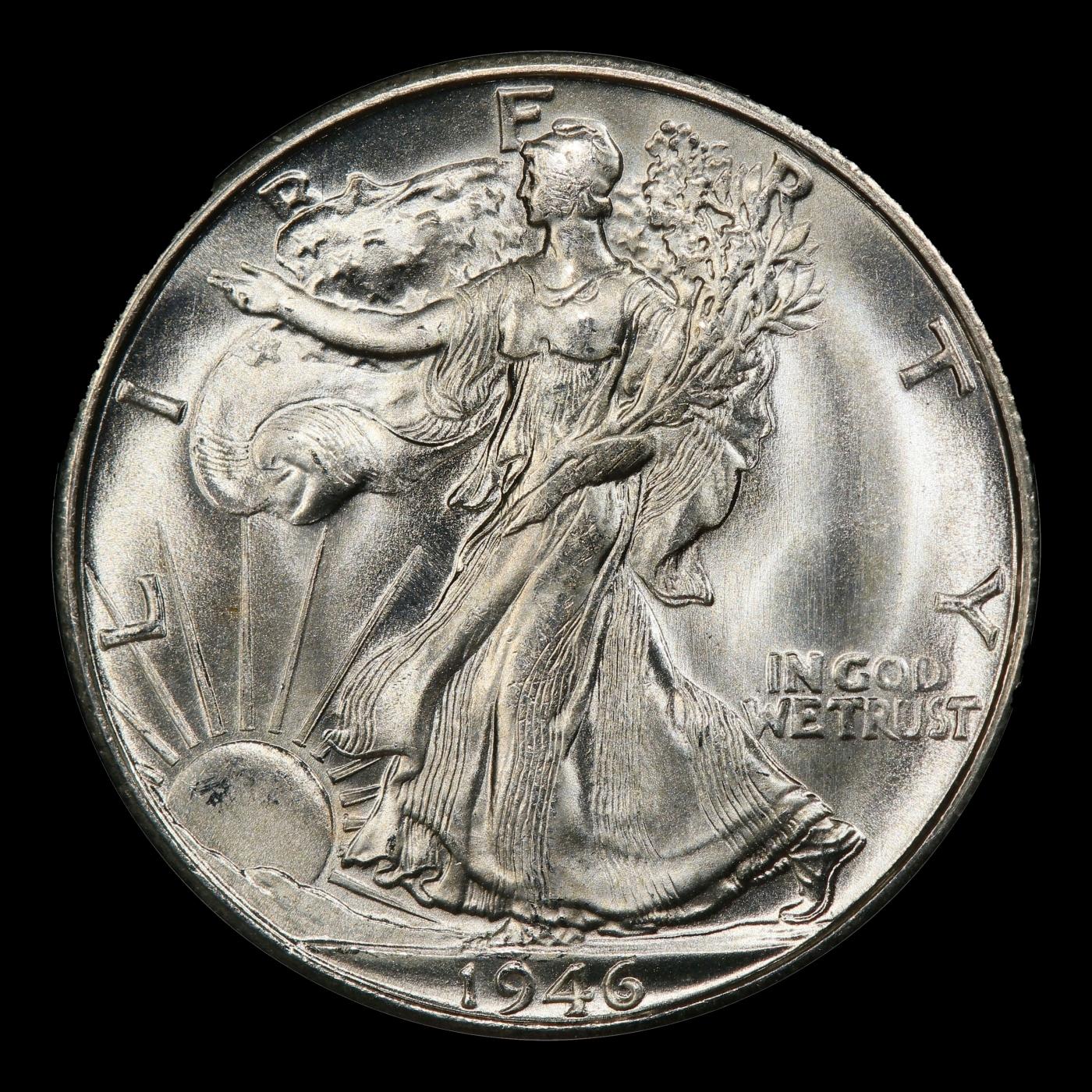 1946-s Walking Liberty Half Dollar Near Top Pop 50c ms67 SEGS