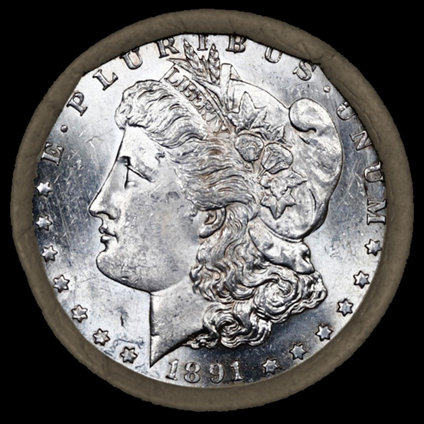 C- Morgan Dollar Roll From SEARS 10 Coin Rare UNC 1891/'P' Rev Ends