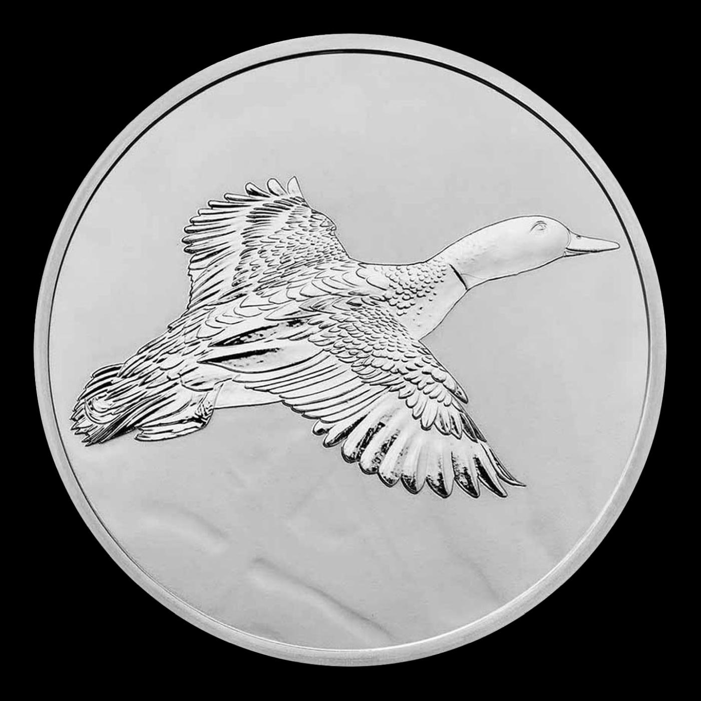 Gun & Rod (Duck) Style - 1 oz Silver Round Round