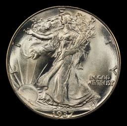 1937-d Walking Liberty Half Dollar Near Top Pop 50c ms67 SEGS