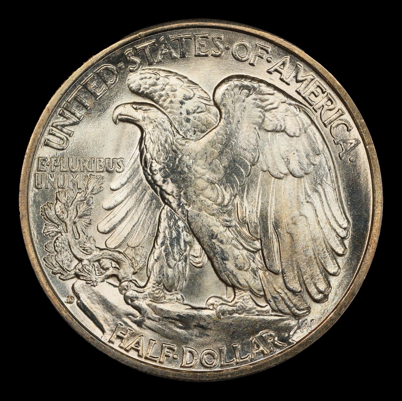 1937-d Walking Liberty Half Dollar Near Top Pop 50c ms67 SEGS