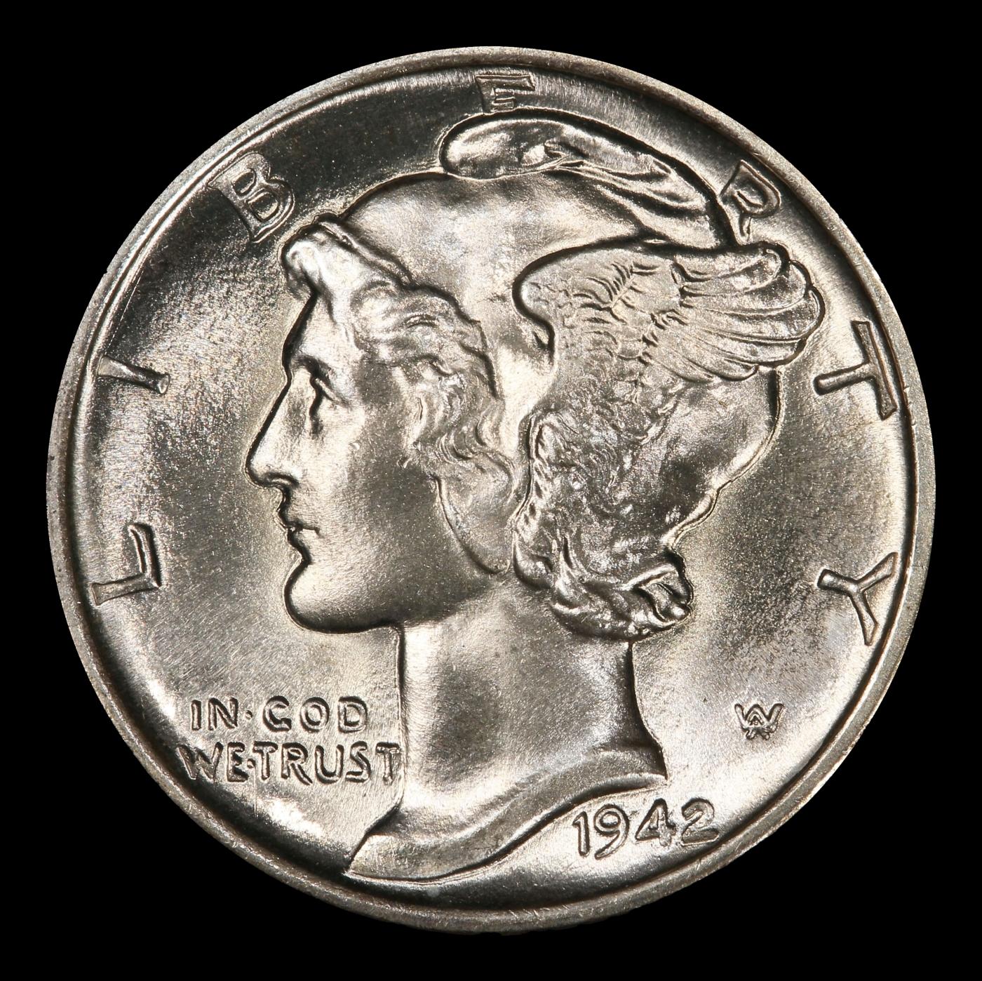 1942-p Mercury Dime TOP POP! 10c ms68+ FSB SEGS