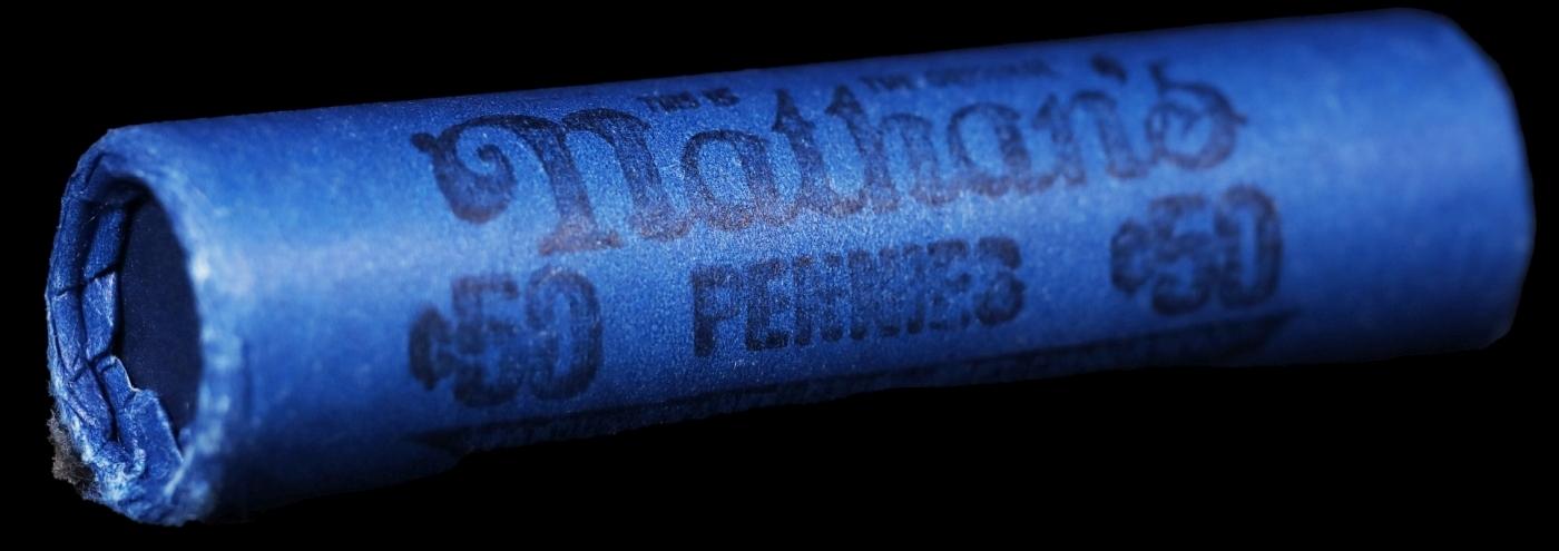 NEW! *WatchmakerÂ’s Hoard* Original Covered End Nathans Mixed Lincoln Wheat Cent Roll 1c 50 Coins 19