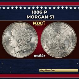 1886-p Morgan Dollar $1 Grades ms64+