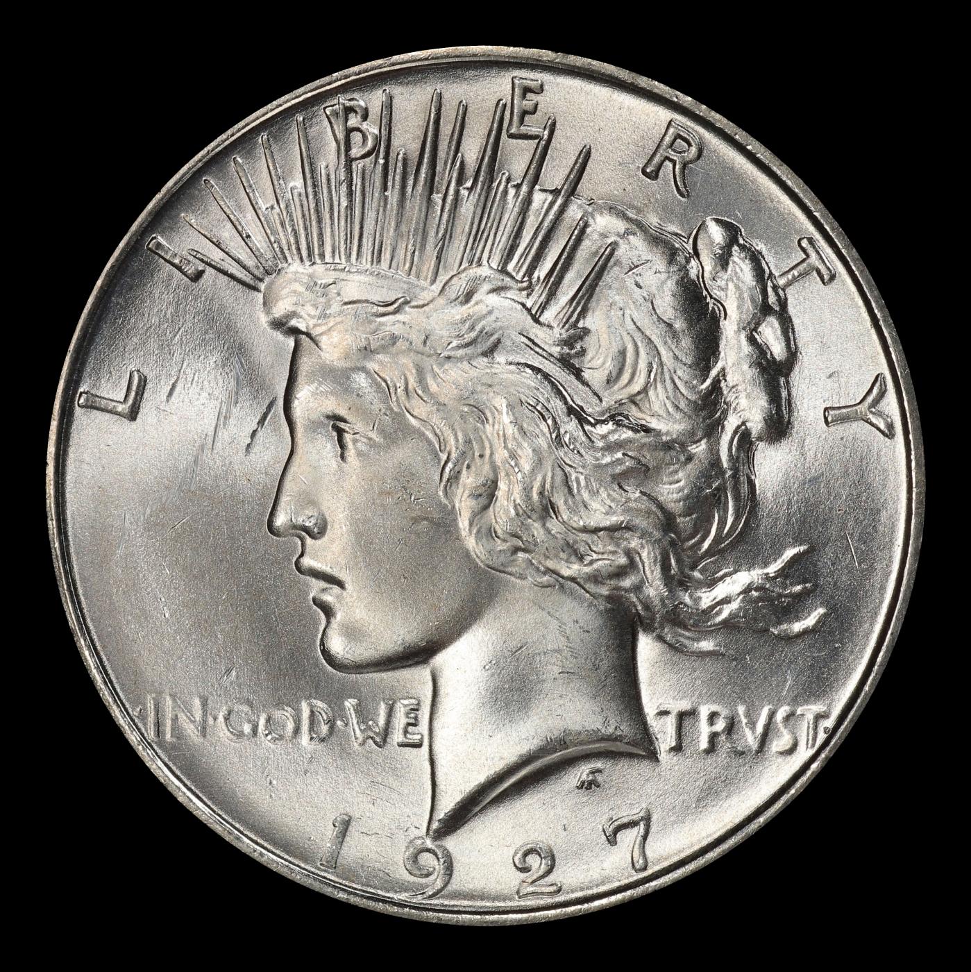 1927-d Peace Dollar $1 Grades ms63