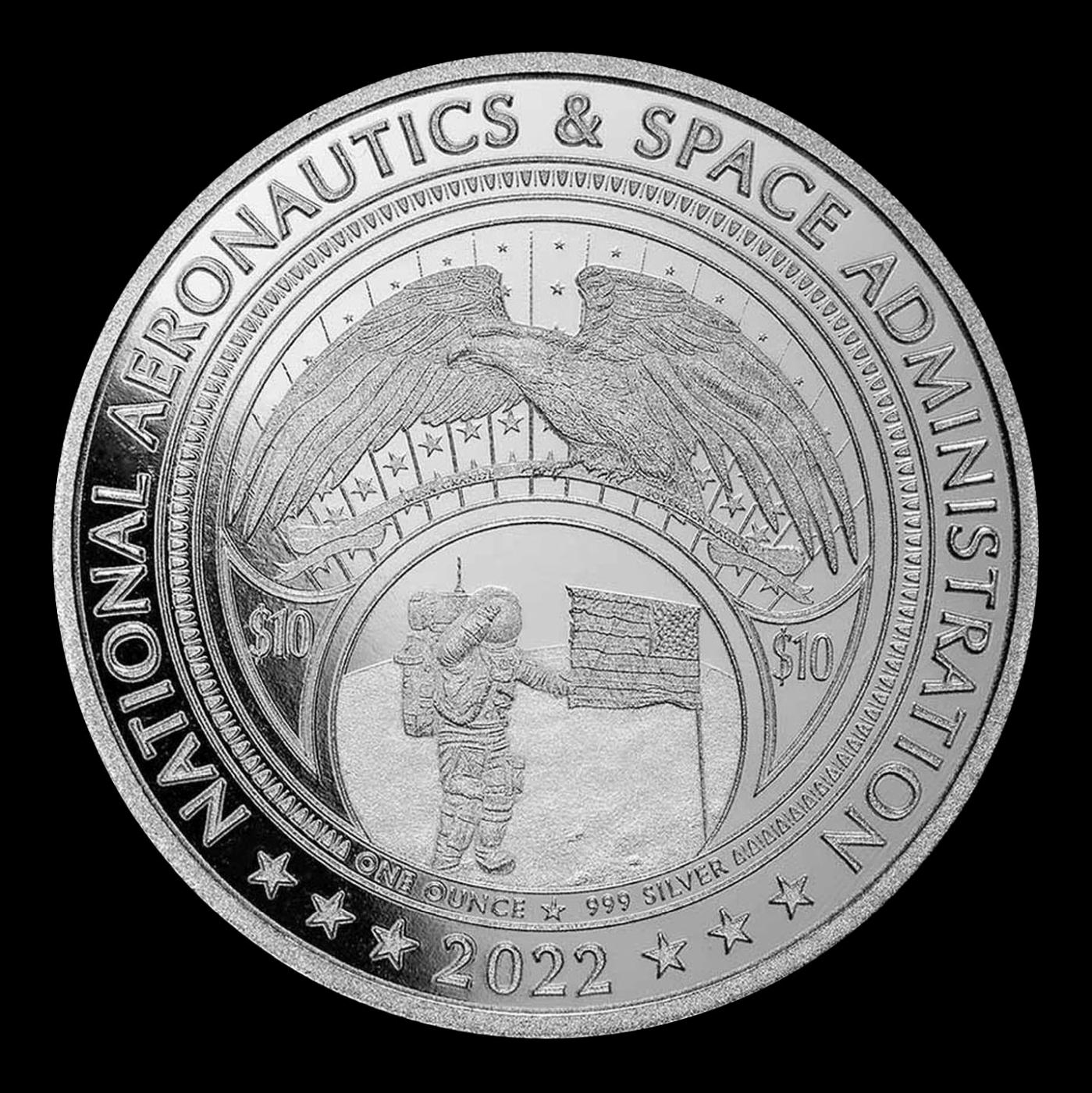 2022 NASA Mesa Grande  Worm Logo Proof - 1 oz Silver Round Round