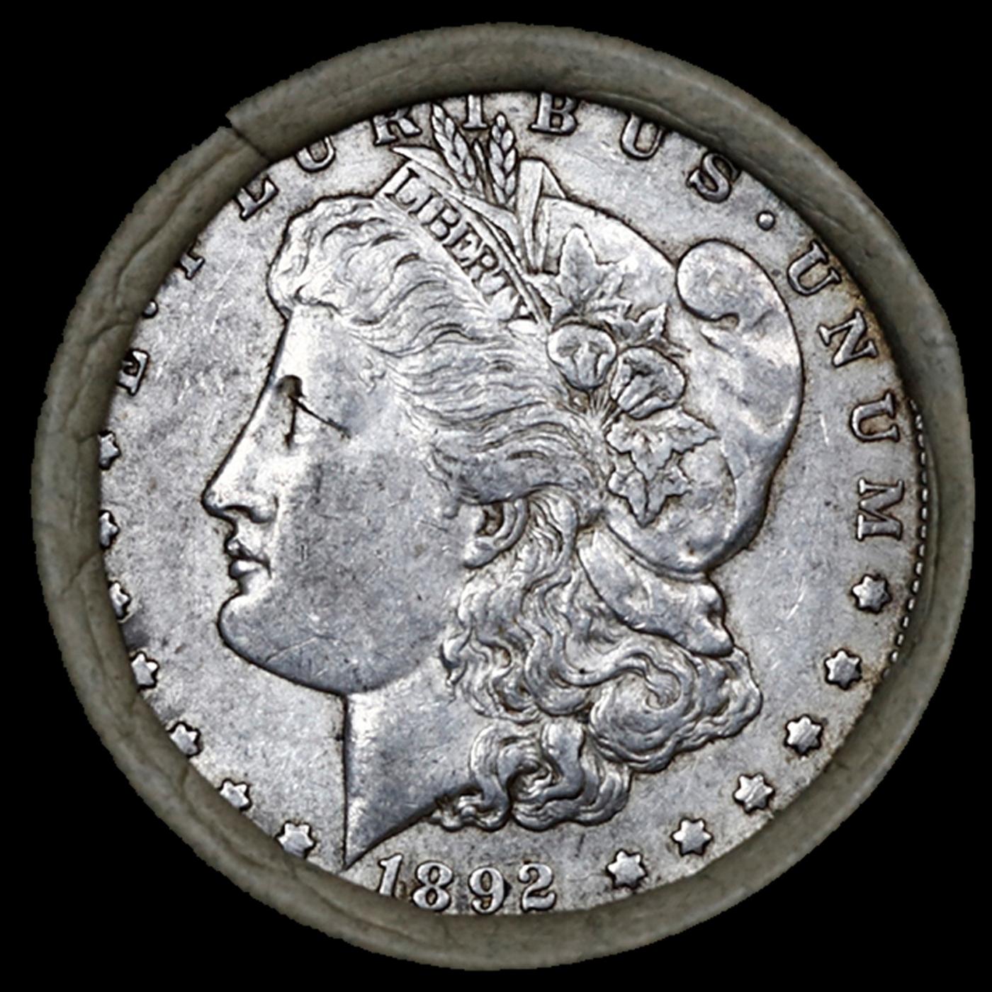 CY- 10 Circ Morgan Silver Dollar $1 Roll SEARS 1892/'P' Rev Ends