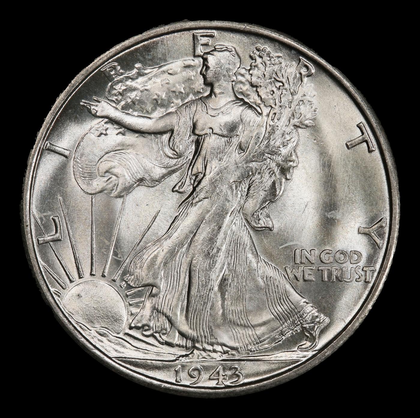 1943-s Walking Liberty Half Dollar 50c Grades ms66