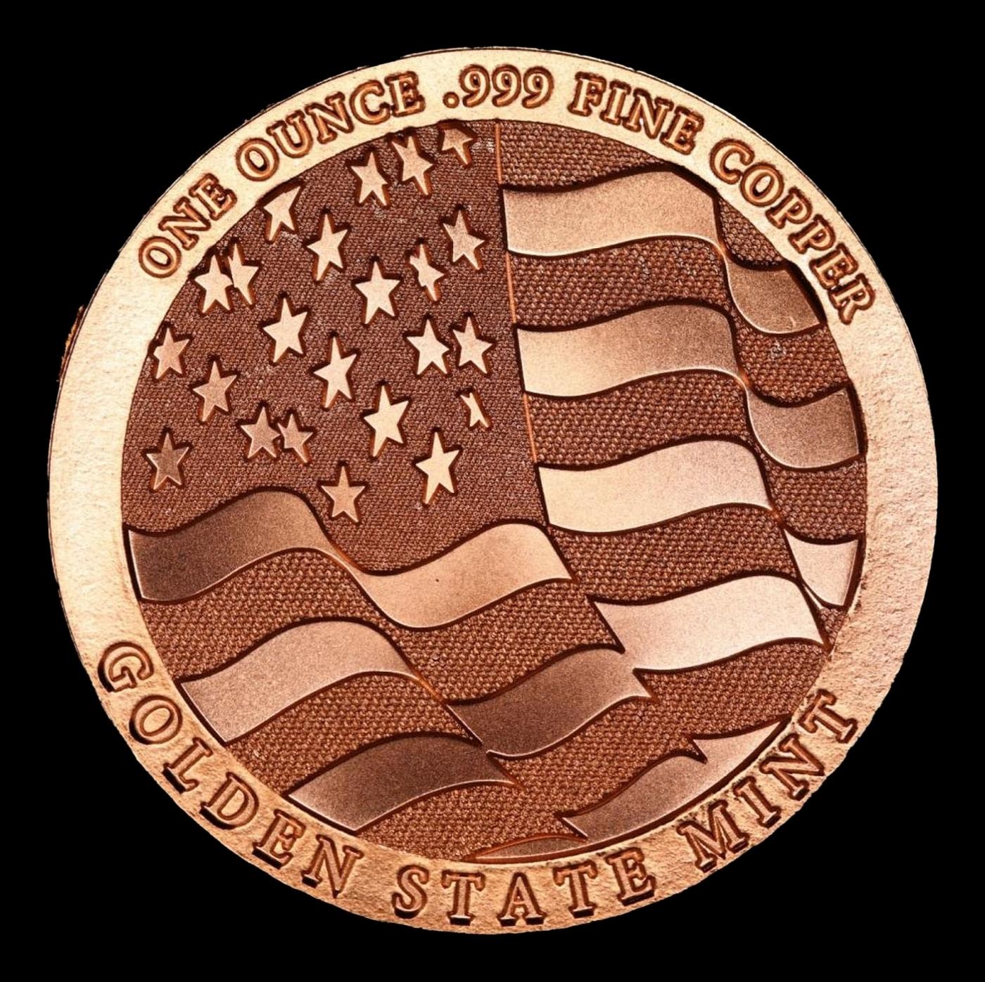 Bald Eagle Style - 1oz .999 Fine Copper Round