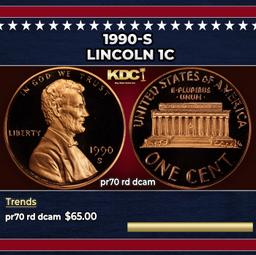 1990-s Proof Lincoln Cent 1c pr70 rd dcam SEGS