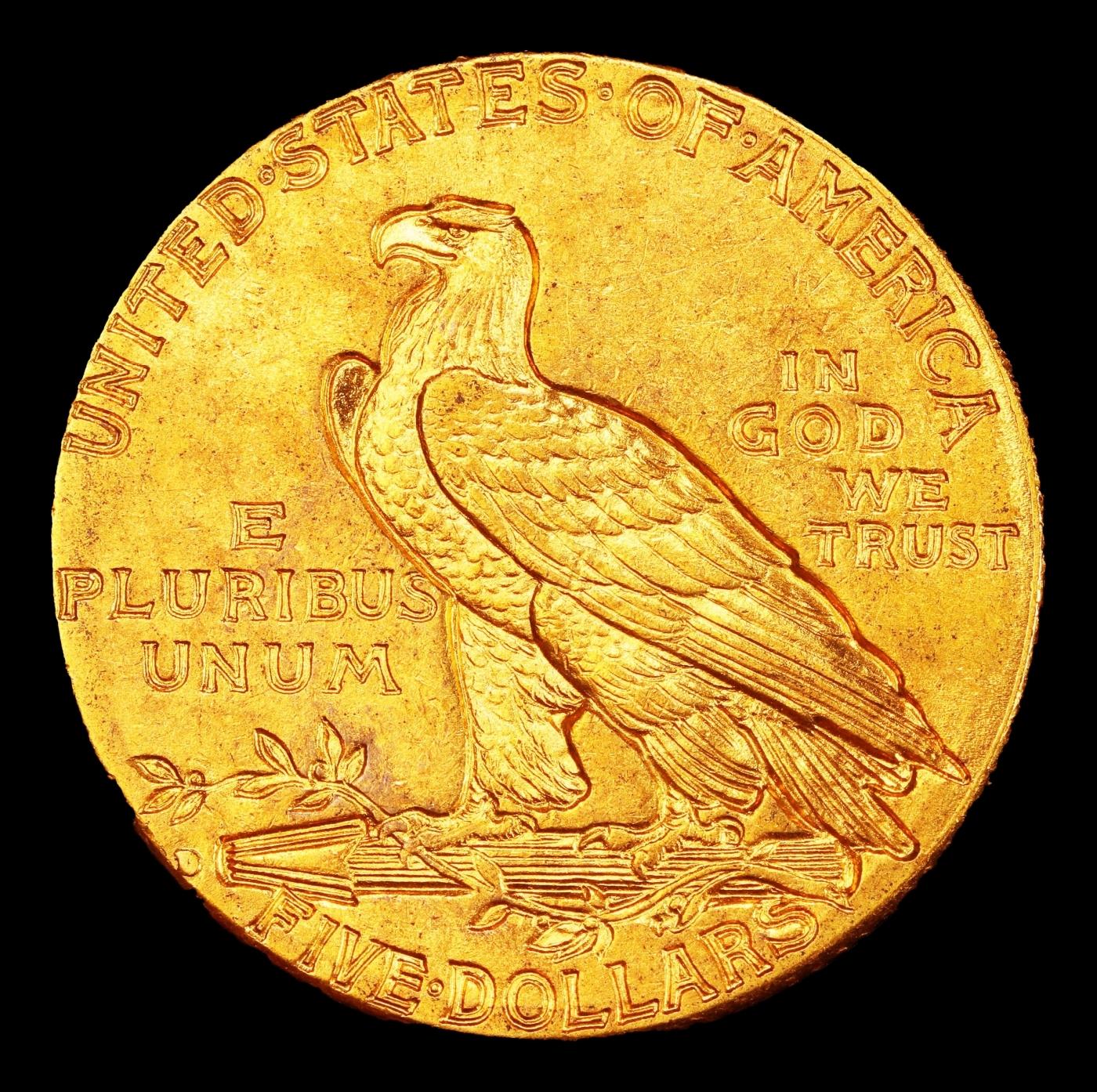 1910-d Gold Indian Half Eagle $5 ms64 USCG