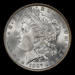 1887-p Morgan Dollar $1 Grades ms65+