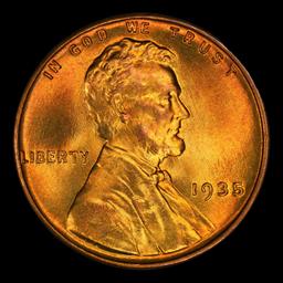 1935-p Lincoln Cent Near Top Pop 1c ms67+ rd SEGS