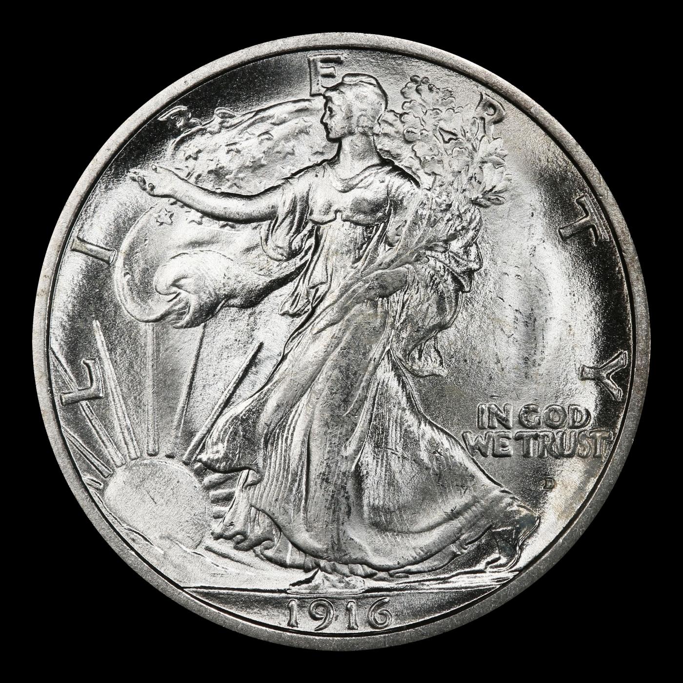 1916-d Walking Liberty Half Dollar 50c ms66 SEGS