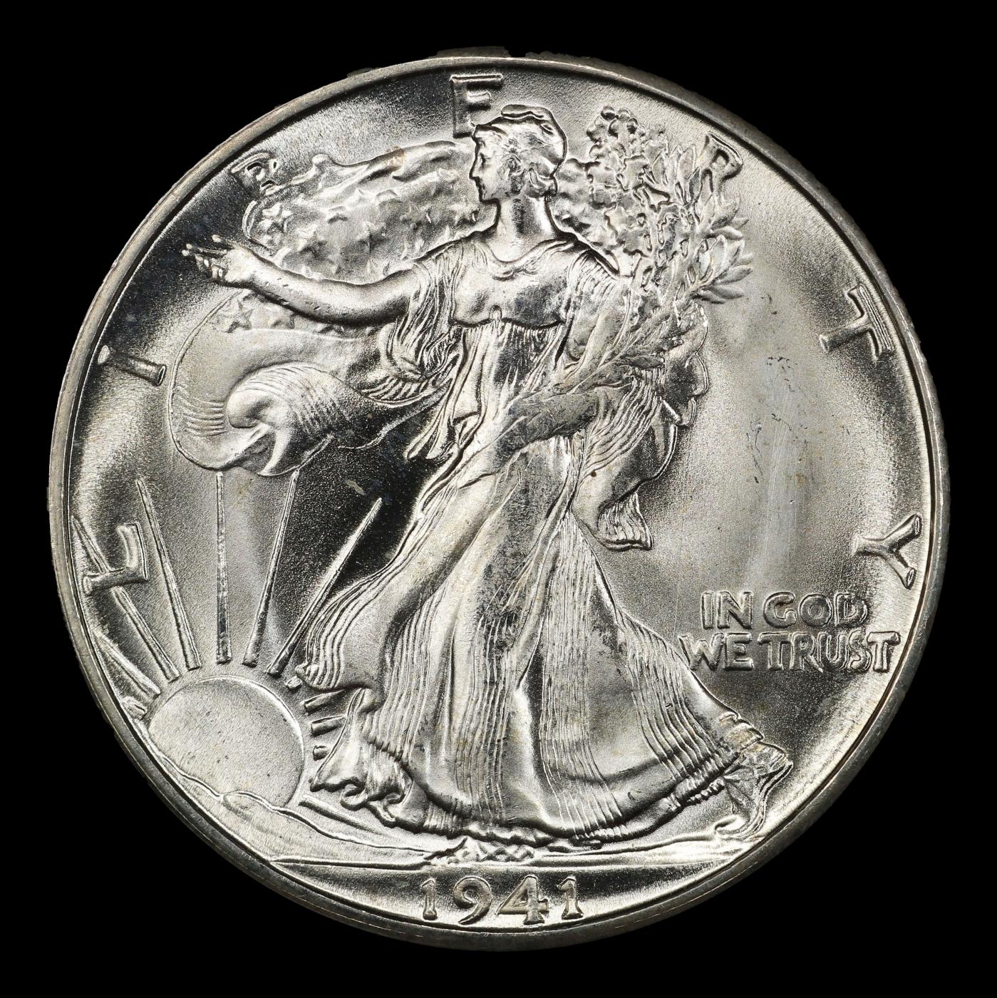 1941-d Walking Liberty Half Dollar TOP POP! 50c ms68 SEGS