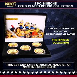 5 Coin Minions Gold Plated Round Collection