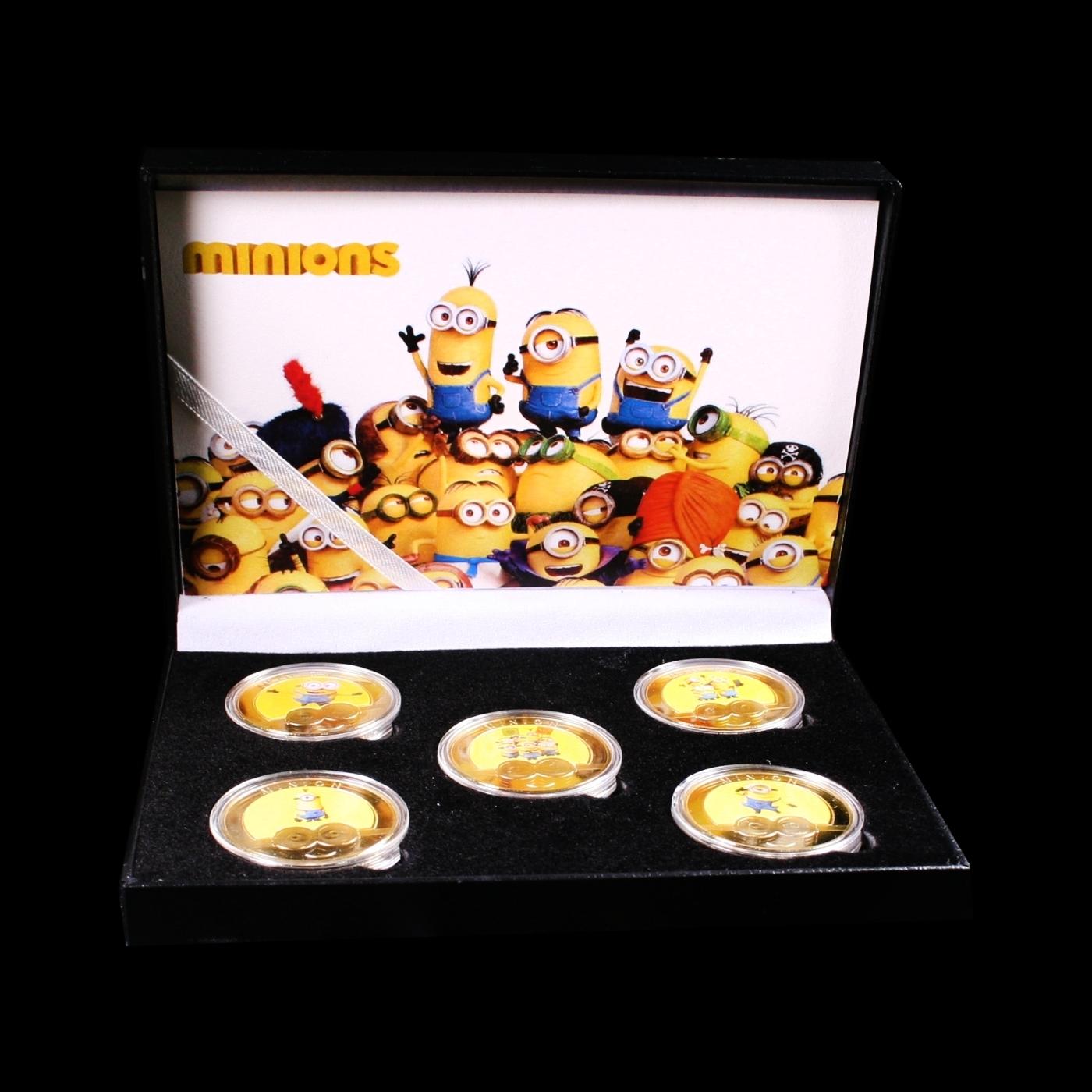 5 Coin Minions Gold Plated Round Collection