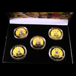 5 Coin Minions Gold Plated Round Collection