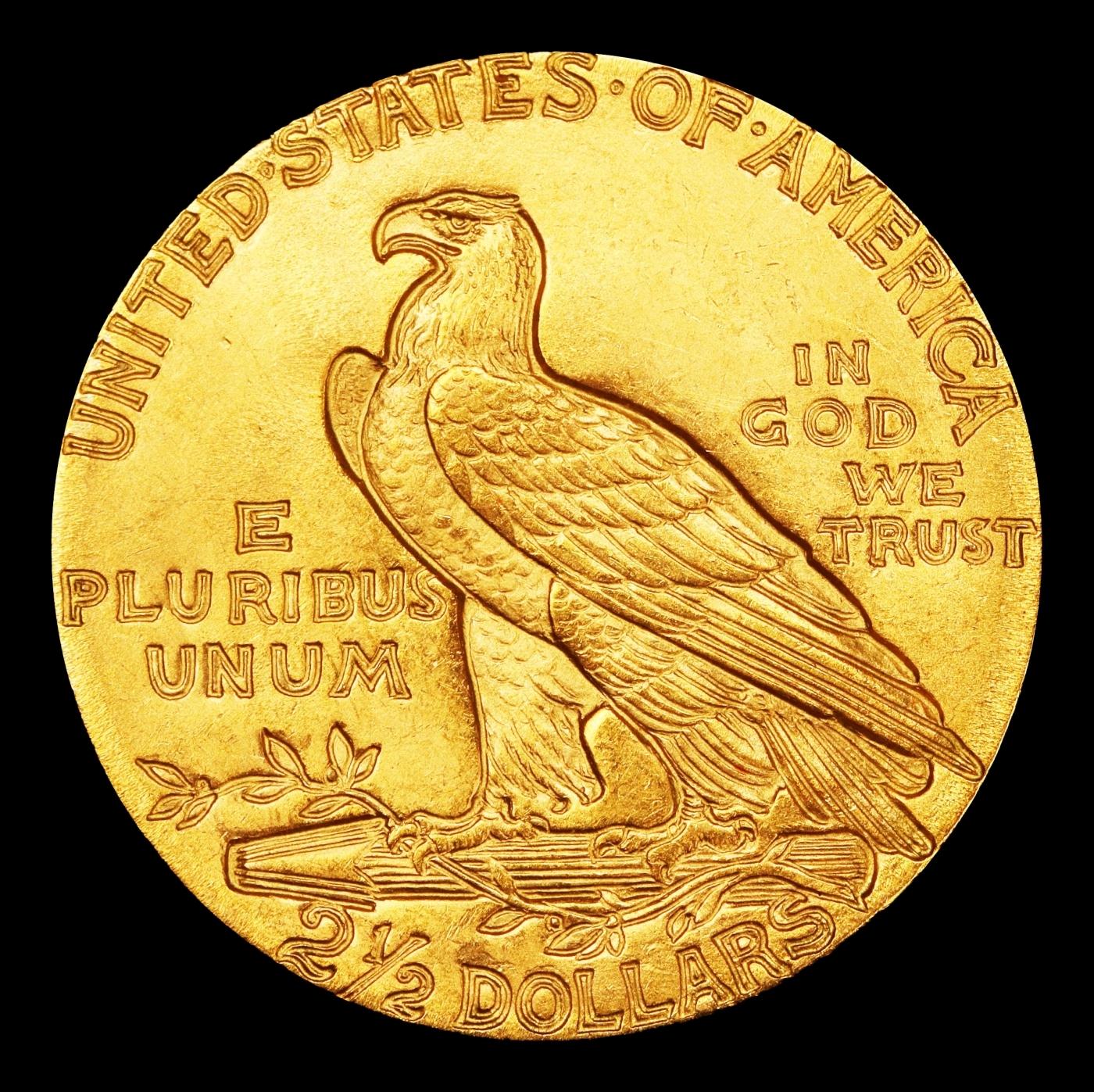 1909-p Gold Indian Quarter Eagle Near Top Pop! $2 1/2 ms66 USCG