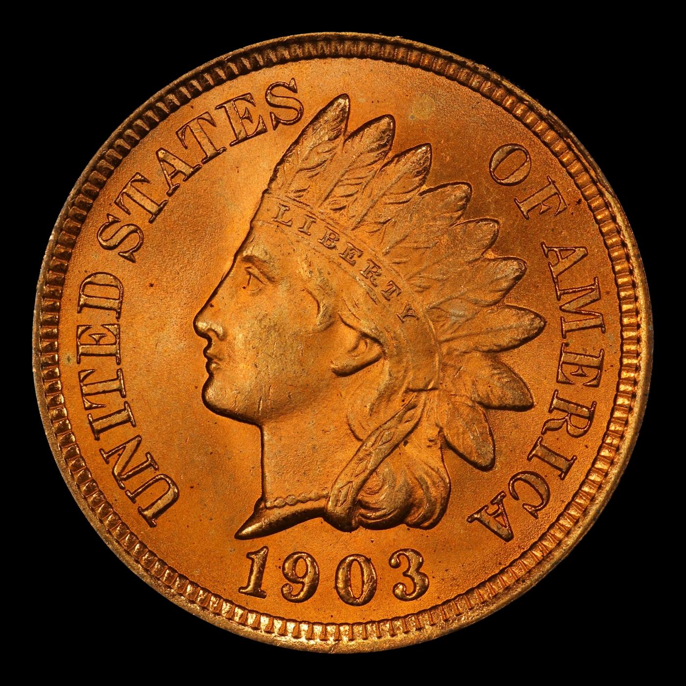 1903 Indian Cent Near Top Pop! 1c ms66+ rd SEGS