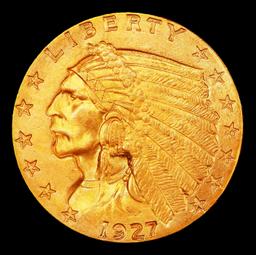 1927-p Gold Indian Quarter Eagle Near Top Pop! $2 1/2 ms66 USCG