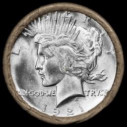 EI- SEARS Unc Peace Roll 20 silver dollars-RARE 1921/'P' Rev End