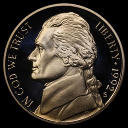 1992-s Proof Jefferson Nickel 5c pr70 dcam SEGS