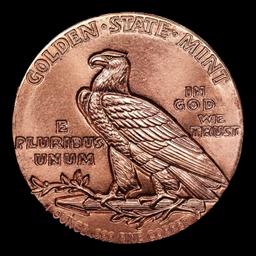 Indian Quarter & Half Eagle Style "Incuse Indian" - 1oz .999 Fine Copper Round