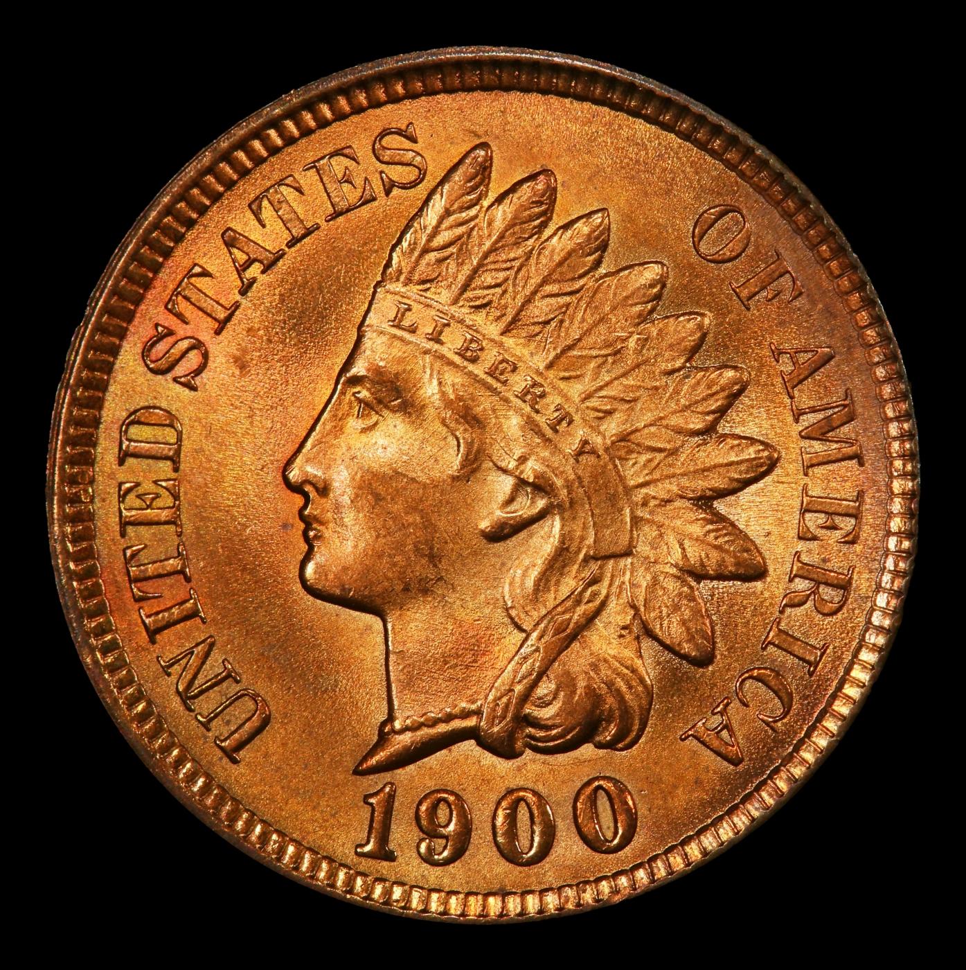 1900 Indian Cent . 1c Grades ms65 rd