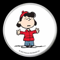 Lucy Van Pelt Peanuts Colorized Style - 1 oz Silver Round Round