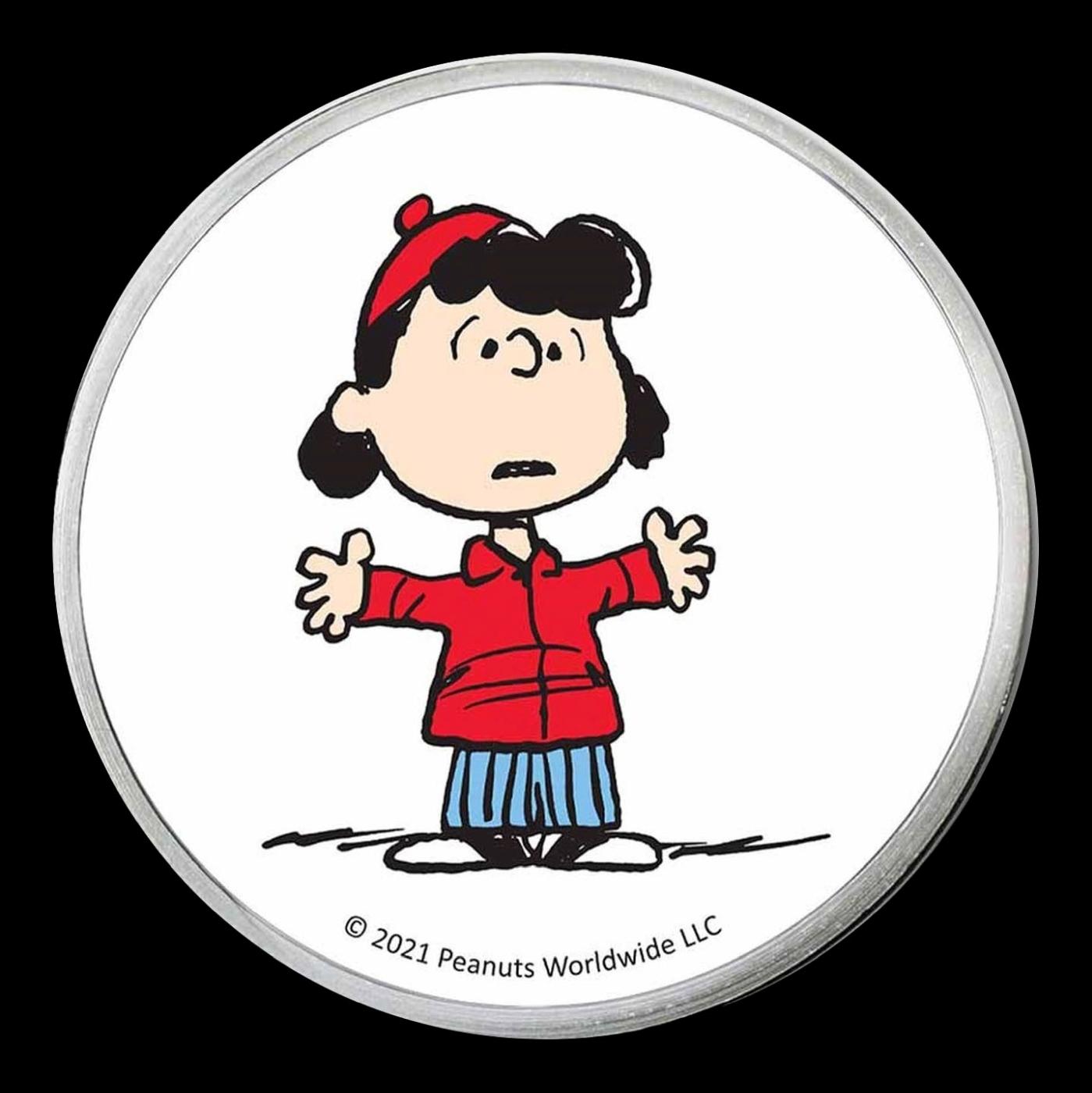 Lucy Van Pelt Peanuts Colorized Style - 1 oz Silver Round Round