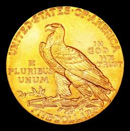 1914-p Gold Indian Half Eagle $5 ms64 USCG