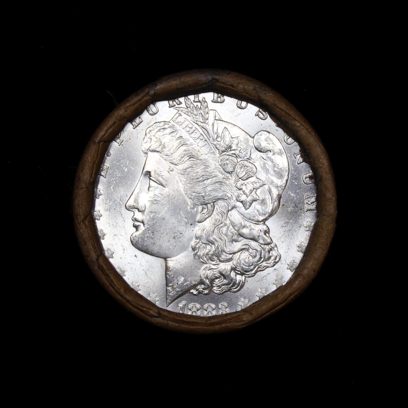 Full solid date 1883-o Uncirculated Morgan silver dollar roll, 20 coins