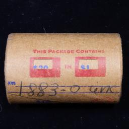 Full solid date 1883-o Uncirculated Morgan silver dollar roll, 20 coins