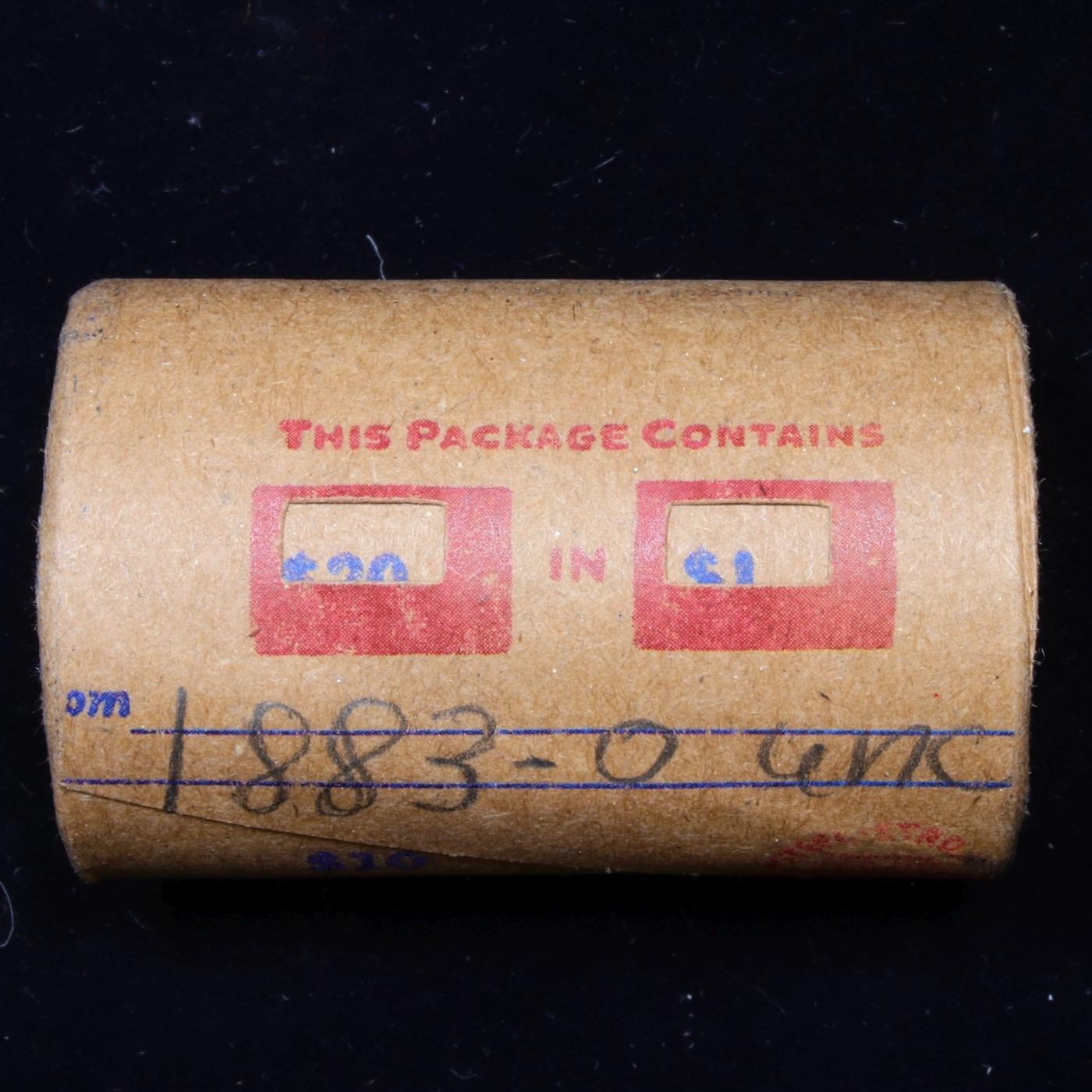 Full solid date 1883-o Uncirculated Morgan silver dollar roll, 20 coins