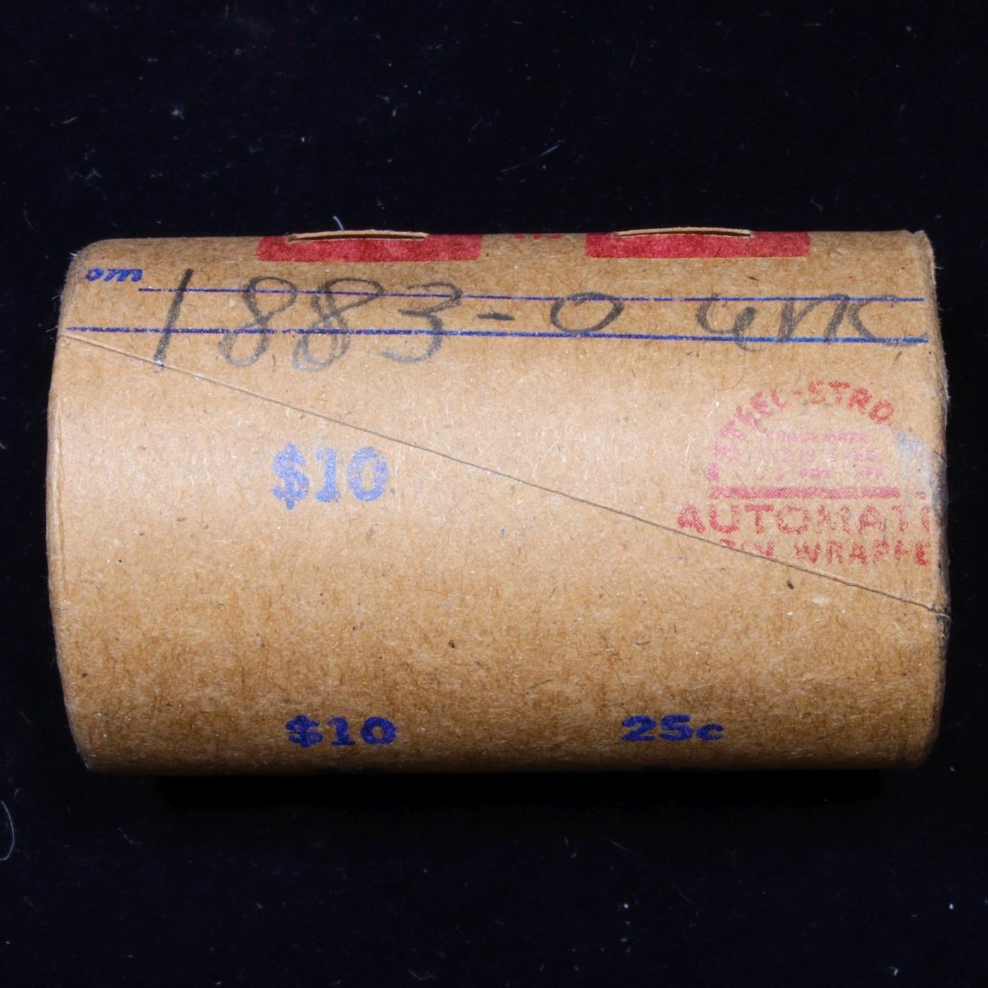 Full solid date 1883-o Uncirculated Morgan silver dollar roll, 20 coins