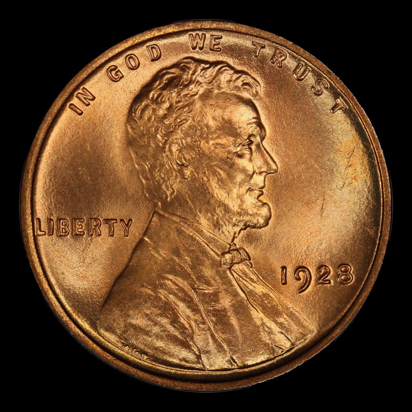 1928-p Lincoln Cent Near Top Pop! 1c ms67 rd SEGS