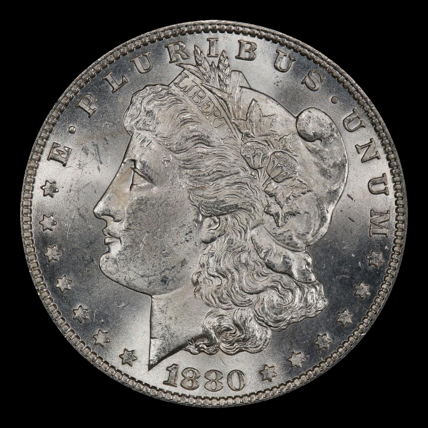 1880-p Morgan Dollar $1 Grades ms63