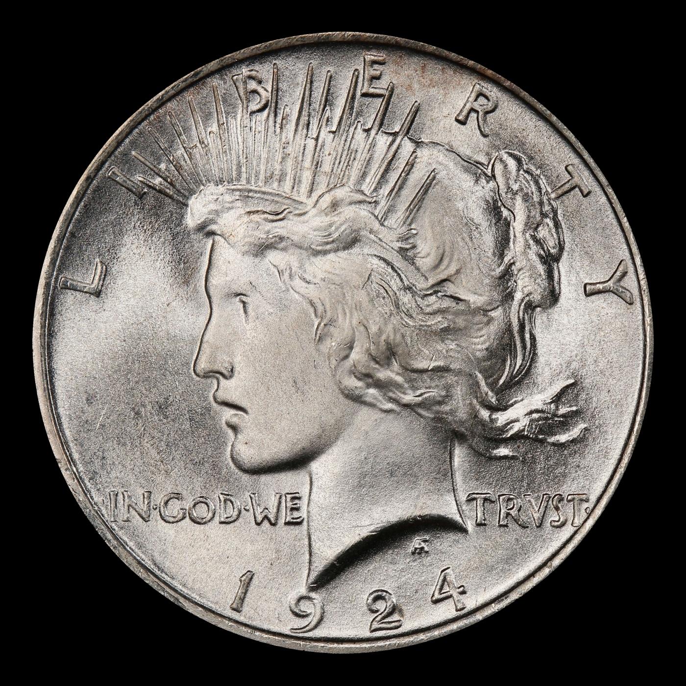 1924-p Peace Dollar $1 ms66+ SEGS