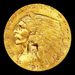 1914-d Gold Indian Quarter Eagle $2 1/2 ms64+ SEGS
