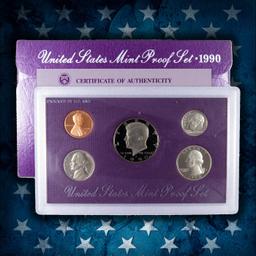 1990-1999 Full Decade Proof Set Run - 54 Coins, 10 Complete Sets