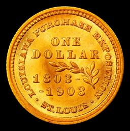 1903 McKinley Louisiana Purchase Gold Commem Dollar Near Top Pop! 1 ms67+ SEGS