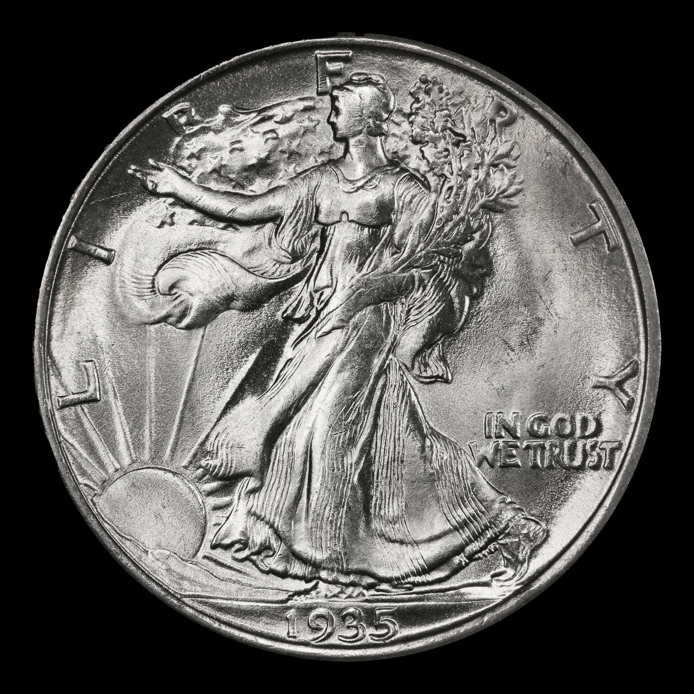 1935-d Walking Liberty Half Dollar Near Top Pop 50c ms66 SEGS